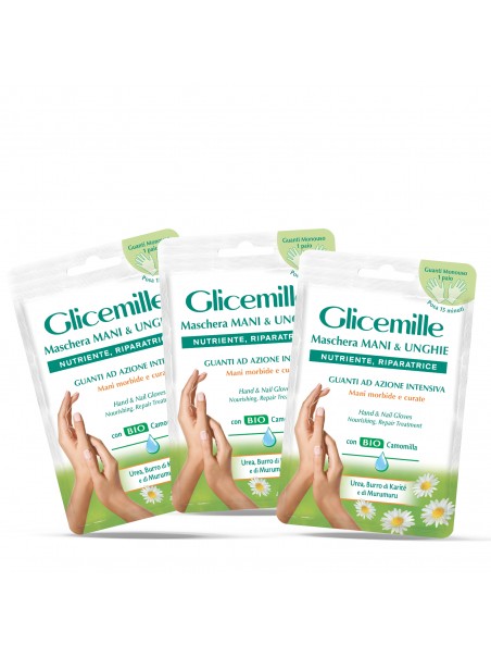 3 Maschere Mani&Unghie Nutriente, Riparatrice Glicemille