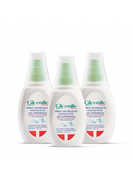 3 Spray Detergente Igienizzante Mani Glicemille